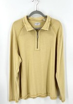 Tommy Bahama Mens Shirt Size XL Light Mustard Yellow Quarter Zip Pullove... - $33.66