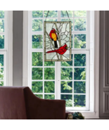 18.5&quot;H Annabelle Red Cardinal Stained Glass Window Panel - $108.78