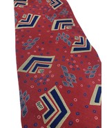 Christian Dior Tie 100% Silk 1980s Burgundy Red Gold Geometric Vintage D... - $40.87 CAD