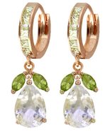 Galaxy Gold GG 14k Rose Gold Huggie Earring With Peridot and White Topaz - $975.14