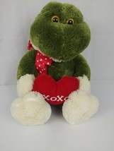 2005 Animal Adventure Super Soft Frog With Heart & Bow 14" Plush - $5.81