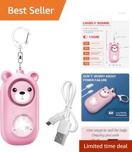 Personal Safety Alarm Keychain - Cute Bear Shape with Rechargeable Battery - $17.77