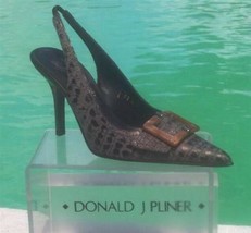 Donald Pliner Couture Distress Metallic Gator Leather Pump Shoe New 5.5 $395 NIB - £124.59 GBP