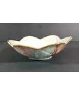 Vintage Porcelain HAND PAINTED MULTI COLORED TRINKET DISH Bowl Gold Rim ... - €8,24 EUR
