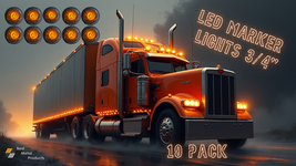 (20) Amber ¾&quot; LED Marker Light - J-54-A -Waterproof 12V Clearance Light ... - $395.43 MXN