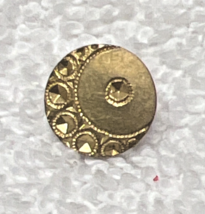 Vintage Victorian Cresent Moon Dots Highly Polished Gold Tone Metal Butt... - $9.41