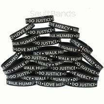 50 of Do Justice Love Mercy Walk Humbly Wristbands Micah 6:8 Silicone Bracelets - £31.04 GBP