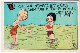 Postcard Gal&#39;s Swimsuit Is Too Scanty She Laughs It Off - £7.73 GBP