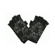 Short Half Finger Floral Lace Gothic Steampunk Victorian Gloves  - $11.00