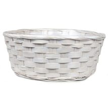 White Bamboo Basket Wood - $40.99