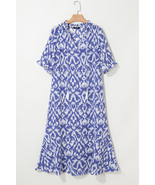 Sky Blue Geometric Print V Neck Casual Long Dress - €15,84 EUR Sky Blue Geometric Print V Neck Casual Long Dress - €15,84 EUR