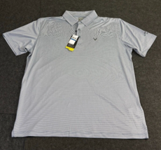 Callaway Men&#39;s Opti-Dri UPF Golf Polo Shirt Blue Striped XL X-Large NEW $68 - $39.54