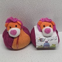 DMC Top This Kids Winter Hat Yarn Knit Kit Lion Plush Pink Orange - $22.19
