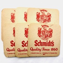 Schmidt’s Coaster Beer Paper Set Of 6 Lot C. Schmidt And Sons Vintage Bar - $17.88
