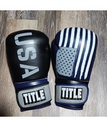 TITLE Boxing Liberty Bag Gloves XL Blue Black Flag USA Kickboxing Traini... - $49.99