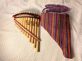 Handmade Peruvian Curve Chill Pan Flute 13 Pipes  (Left Handed) Native W... - $1,138.38 MXN