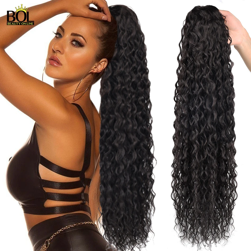 BOL Long Water Wave Ponytail 32Inch/80CM Synthetic Organic Fiber Drawstring - £23.70 GBP+