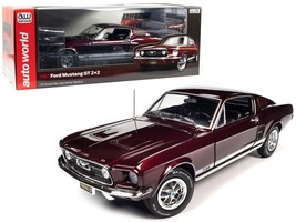 1967 Ford Mustang GT 2+2 Burgundy Metallic with White Side Stripes &quot;American Mu - £95.24 GBP