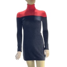 THEORY Women&#39;s Career Sweater Dress Gray Orange Cashmere Turtleneck LS Size S/P - £49.54 GBP