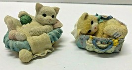 Calico Kittens Enesco SET OF 2 Cat Figurines - £15.80 GBP