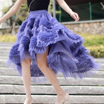Lavender High-low Tulle Skirt Outfit Women Plus Size Long Tulle Skirt image 8