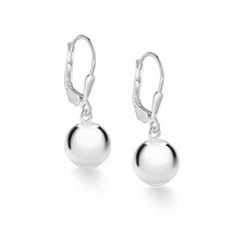 Tuscany Silver Sterling Silver Ball Lever Back Drop Earrings of 10 mm  - $76.80 CAD