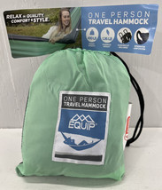 New Equip One Person 100% Recycled Nylon Travel Camping Hammock Mint/gray 97715 - £11.41 GBP