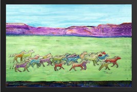 Wild Horses Running Fast, Abstract Art Print by Serendipity Studio - $15.15+