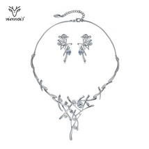 Elegant Jewelry Set White Cross Design Hollow Out Earrings and Necklace Set for  - £38.99 GBP