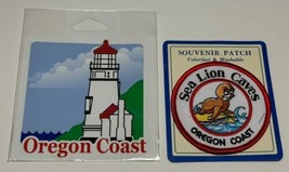 Sea Lion Caves Oregon Coast OR Souvenir Embroidered Patch &amp; Sticker Lot - £7.31 GBP