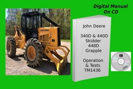 John Deere 340D 440D Skidder 448D Grapple Operation and Tests Manual TM 1436 - £15.12 GBP
