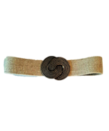 Small Nan Lewis Stretch Belt with Antique Gold Coiled Buckle 2&quot; wide - $16.82