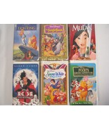 Lot of 6 Disney VHS Movies Pooh&#39;s Mulan Lion King Jungle Book Snow White... - £12.55 GBP