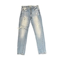 KanCan Jeans Size 7/27 Light Blue Juniors Denim Distressed Skinny Stretch 27X30 - £18.67 GBP