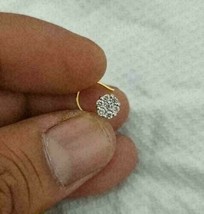 0.10CT Redondo Imitación Diamante Flor Nariz Piercing Pin 14K Oro Amarillo Baño - £15.77 GBP