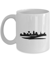 Cleveland Skyline silhouette, white Coffee Mug, Coffee Cup 11oz. Model 6... - £15.68 GBP
