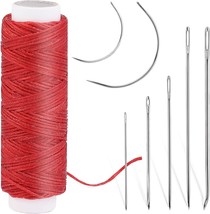 32 Yards Waxed Thread with Leather Hand Sewing Needles 150D Flat Sewing Waxed Th - £14.55 GBP