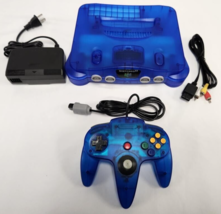 N64 Vintage 90s Funtastic Translucent BLUE Nintendo-64 Gaming Console System A - $197.95