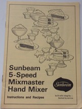 Vintage Sunbeam 5-Speed Mixmaster Hand Mixer Instructions &amp; Recipes 1974 - £3.92 GBP