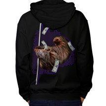 Sloth Cash Funny Animal Sweatshirt Hoody Wild Funny Men Hoodie Back - £16.44 GBP
