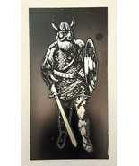 Viking Warrior-Lithograph Metal Printing Plate-Sword Shield Horn Helmet-... - £42.73 GBP