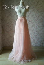 BLUSH PINK Long Tulle Skirt Outfit Plus Size Bridesmaid Custom Tulle Skirt image 3