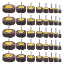 40 Pack 1/4&quot; Abrasive Flap Wheel Sander Set, Rocaris 80 Grit Aluminum, 8 Sizes - £32.15 GBP