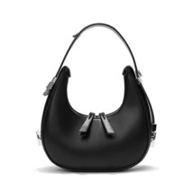 VM FASHION KISS Simple  Bag 2021 Half Moon Handbag Crescent  Split Leather Messe - £95.02 GBP