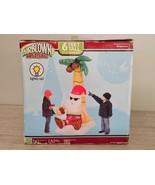 GEMMY Airblown Inflatable 6FT Beach Santa w/Palm Tree Lights Up Walgreen... - $107.56 CAD