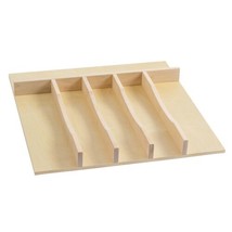 6 Slot 20&quot;x19&quot; Utensil/Tool/Junk Drawer Organizer Tray w/Divider (Natural Wood) - £31.81 GBP