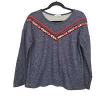 Le Lis Sweatshirt Large Womens Blue Crew Neck Pullover Long Sleeve Top Casual - £16.84 GBP