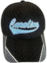 North Carolina Men&#39;s Summer Mesh Curved Brim Adjustable Baseball Cap Black/Blue - £11.98 GBP
