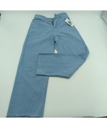 Pu Leather Belt Pants Straight-leg, baggy and mid-rise classic jeans, blue - $19.99