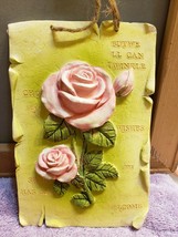 Wall Plaque Art Sculpture 3D Flowers Roses Encouraging Words  - £19.78 GBP